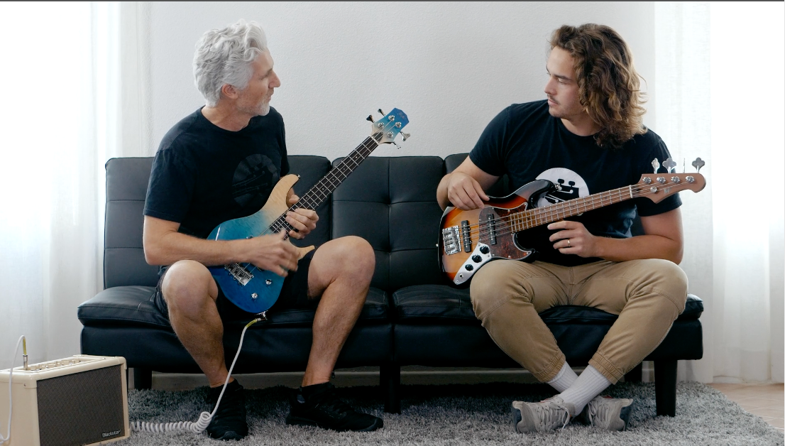 Flight Transparent Blue Solid Body Mini Bass