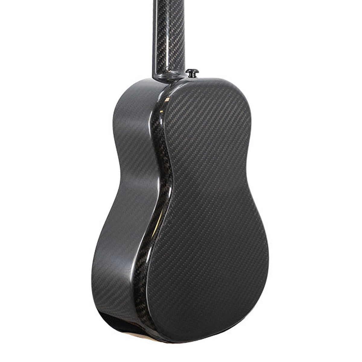 Body back of the Klōs Full Carbon Fiber Acoustic Concert Ukulele, with the base of the neck