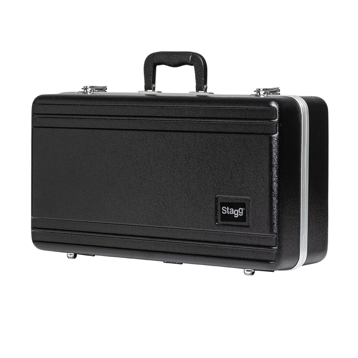 Stagg ABS-TP ABS case for trumpet: angled view of the closed case with carry handle