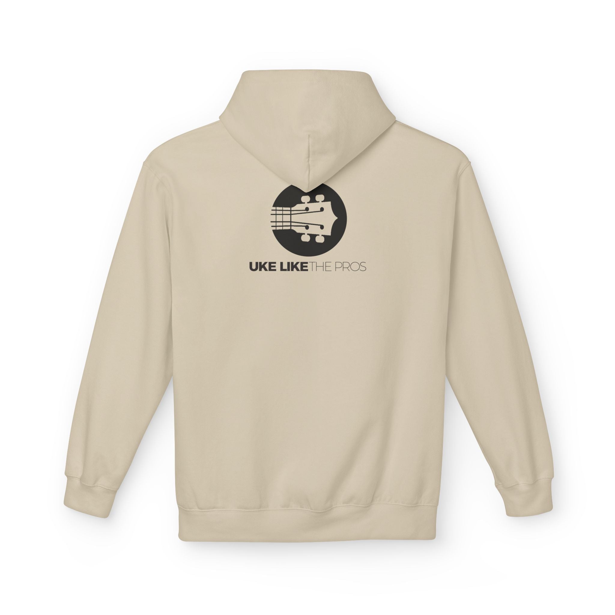 Uke Like The Pros Unisex Fleece Hoodie - Black Logo