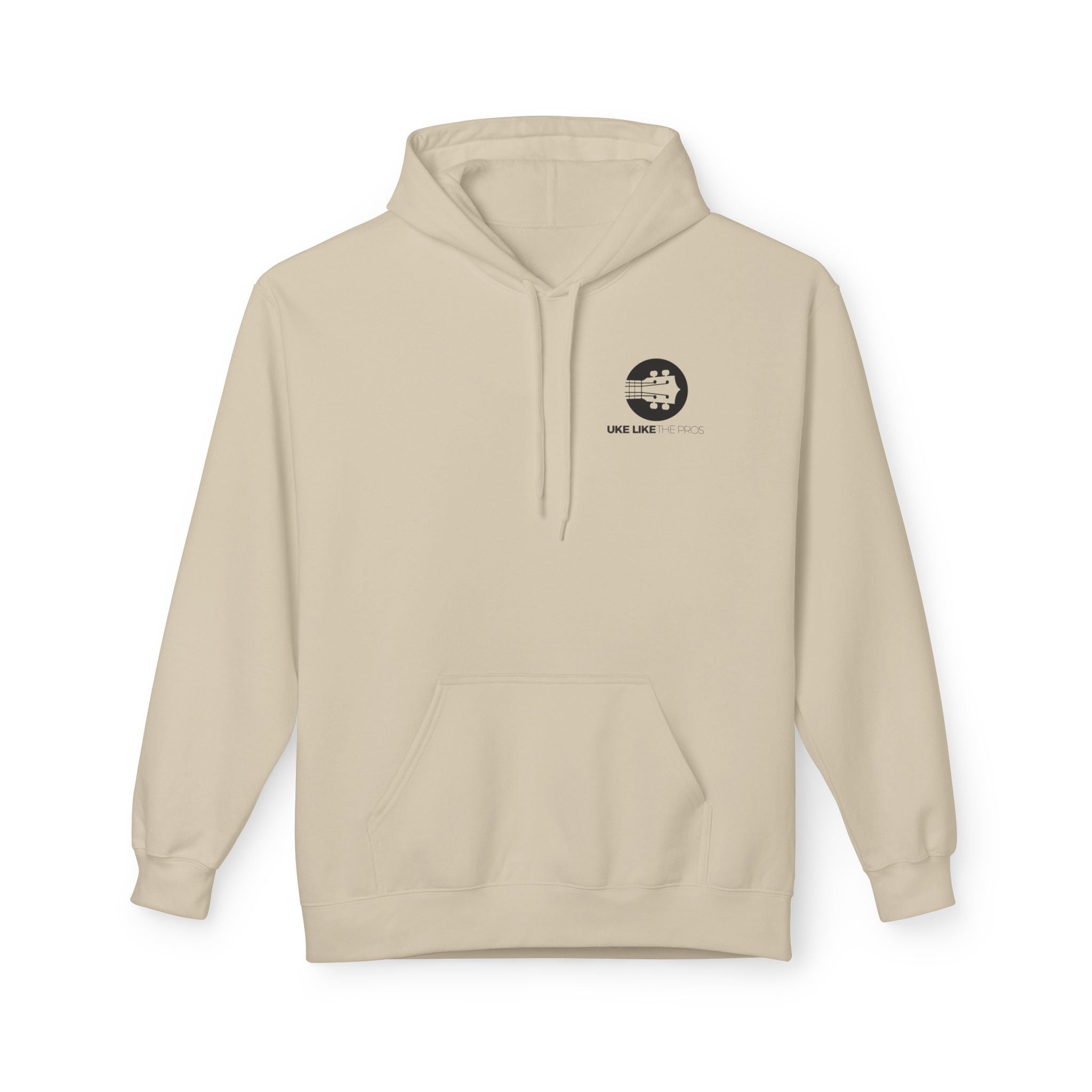 Uke Like The Pros Unisex Fleece Hoodie - Black Logo