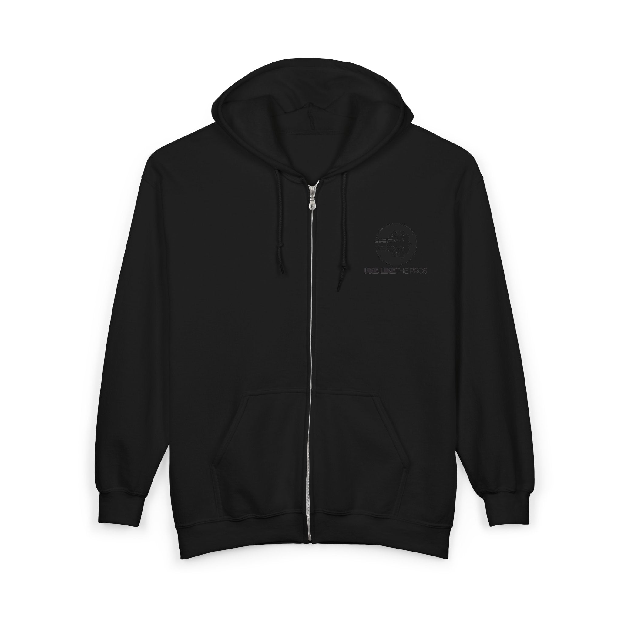 Uke Like The Pros Zip Up Hoodie - Black Logo