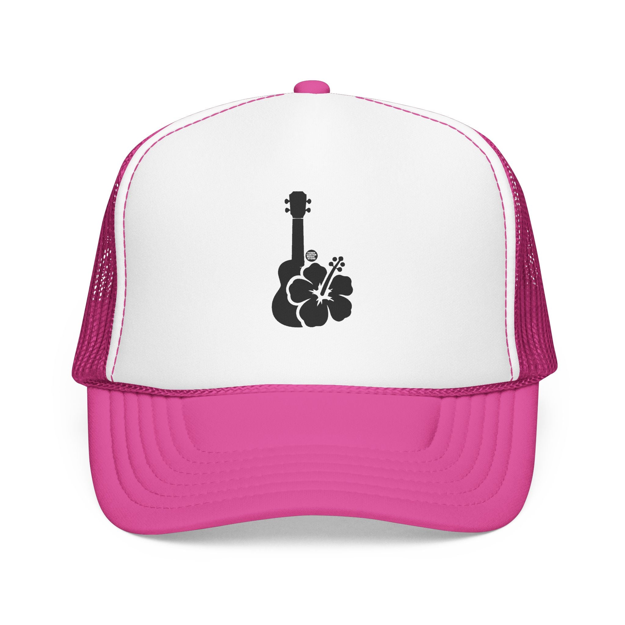Ukulele Musician Foam Trucker Hat - Hibiscus
