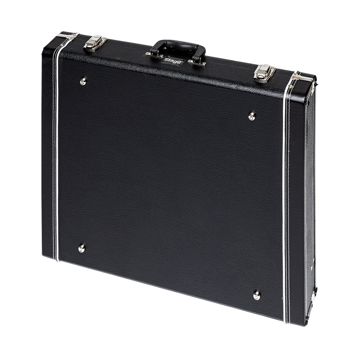 Stagg GDC-6 guitar stand case, back view with fixing rivets, top handle and chrome latches
