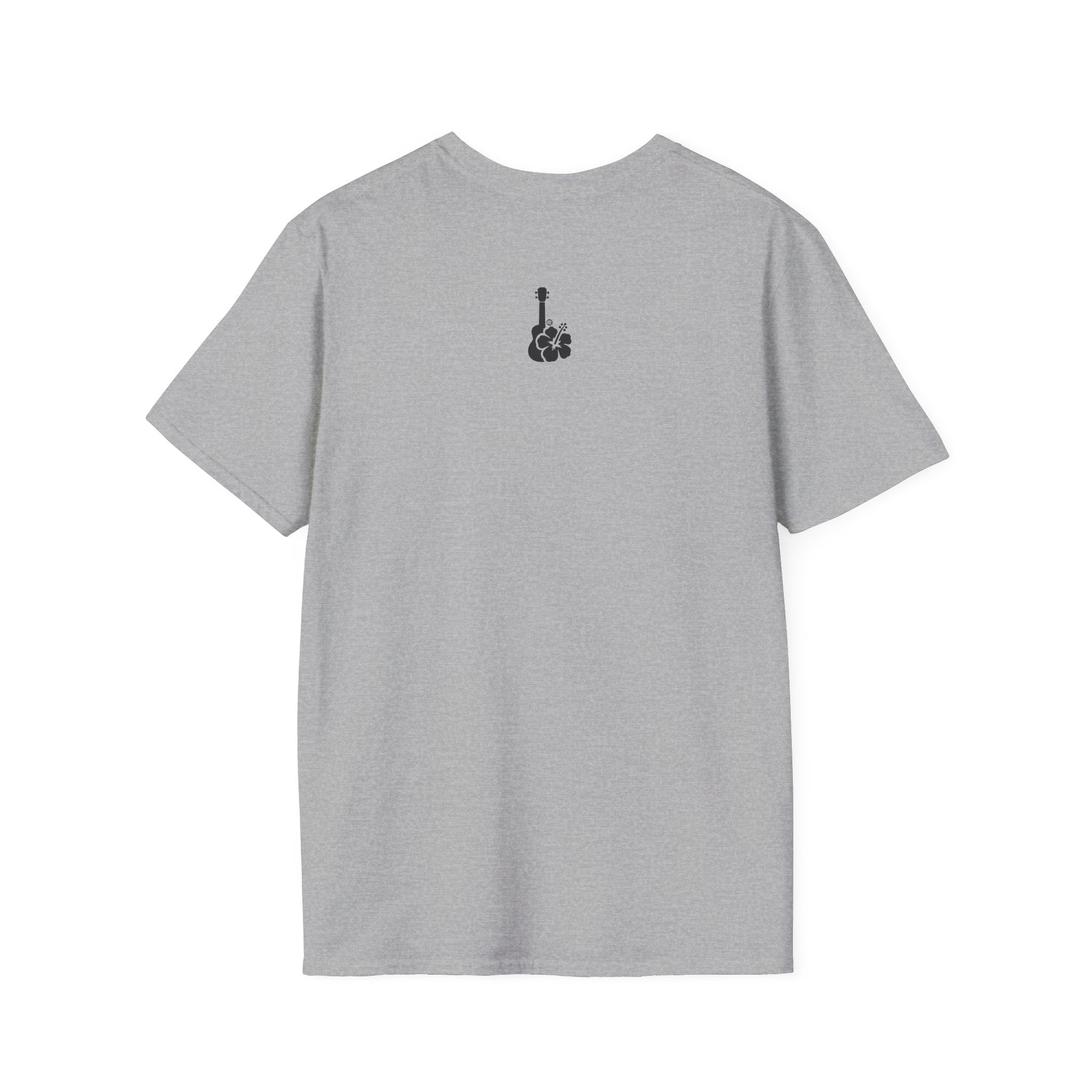 Ukulele Musician T-Shirt with Hibiscus - Black Logo
