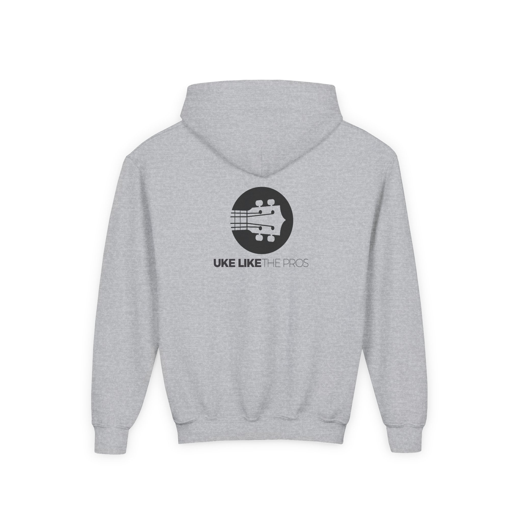 Uke Like The Pros Youth Hoodie — Black Logo