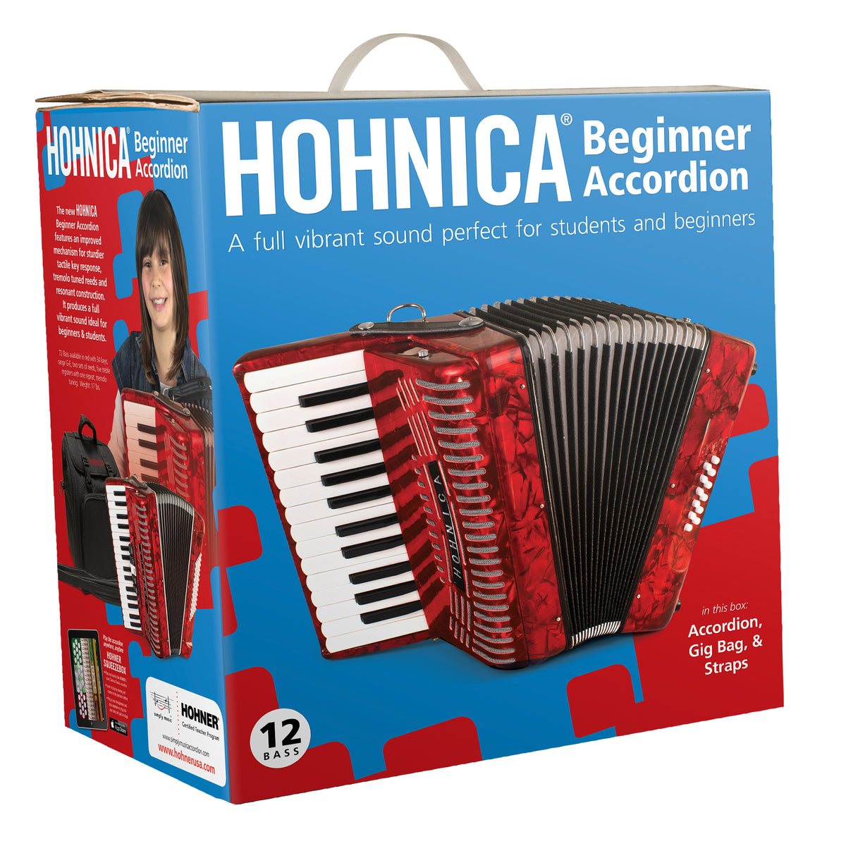 Hohner 12-Bass Entry Level Piano Accordion