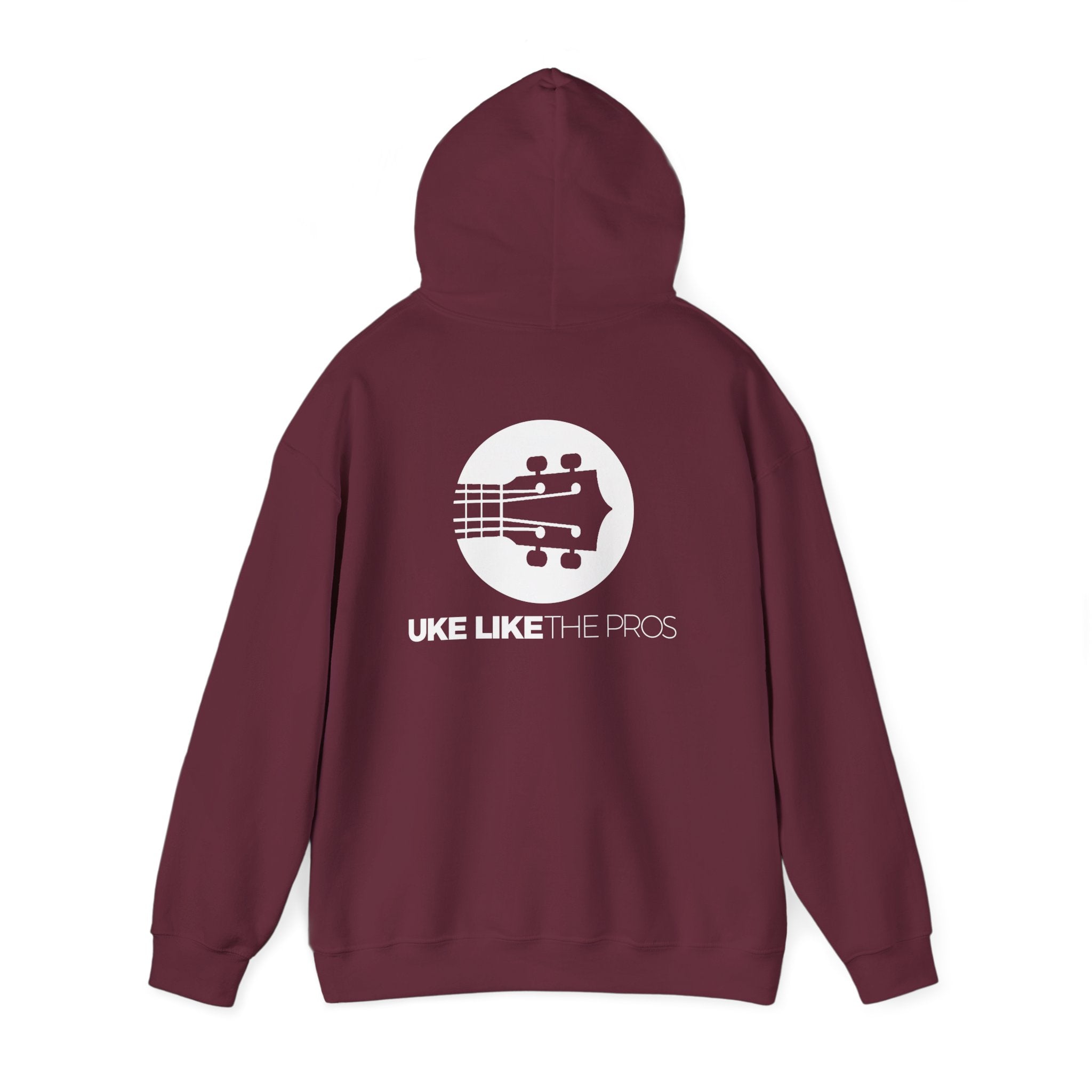Uke Like The Pros Hoodie - White Logo Pullover