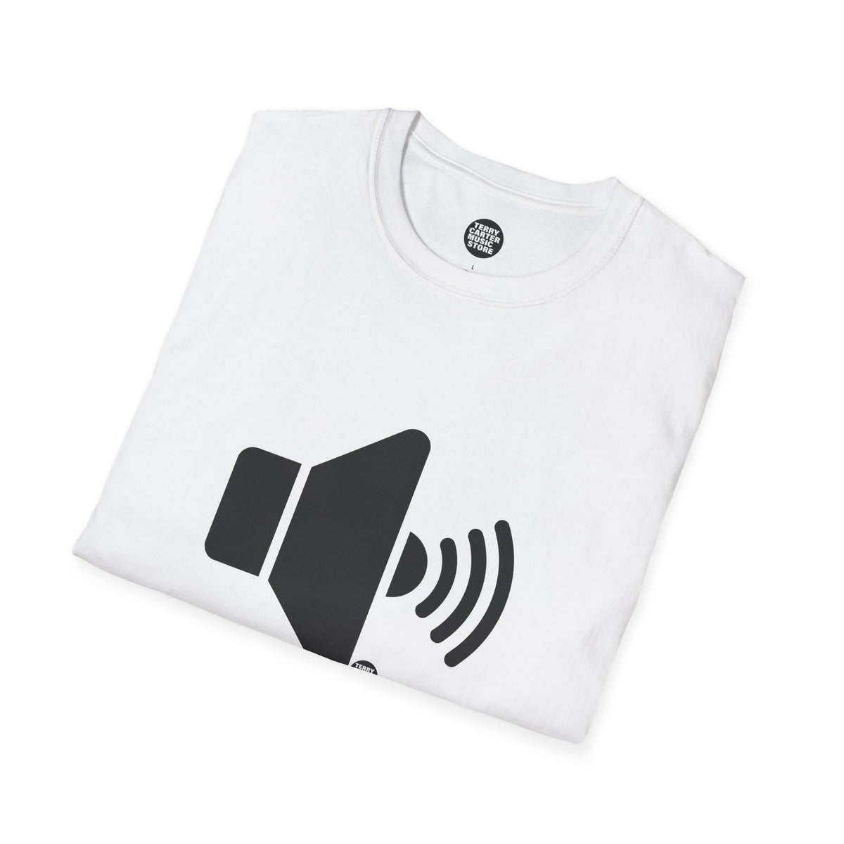 Sound On Speaker Icon T-Shirt - Black Logo