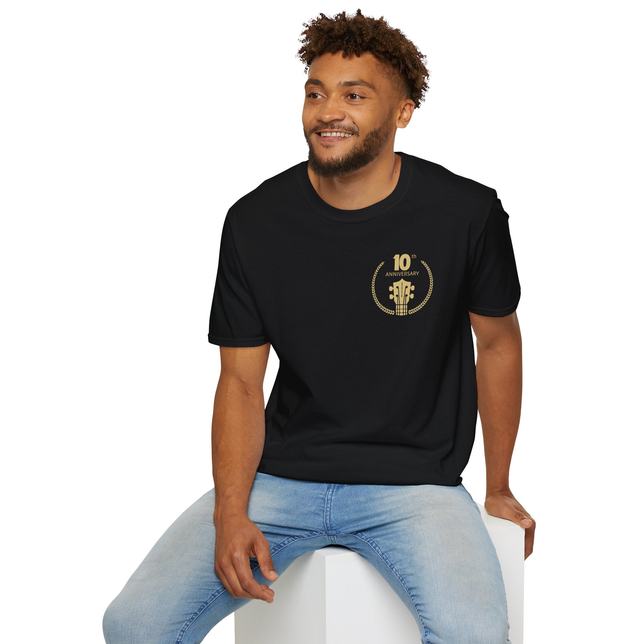 Uke Like The Pros 10th Anniversary T-Shirt — Gold Logo