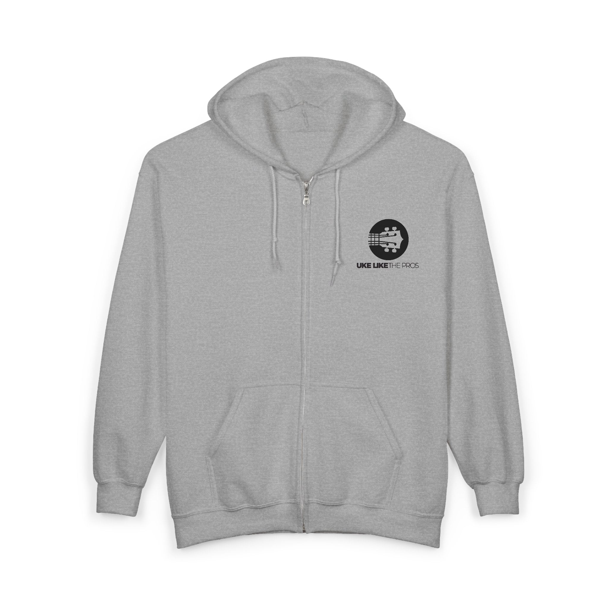 Uke Like The Pros Zip Up Hoodie - Black Logo