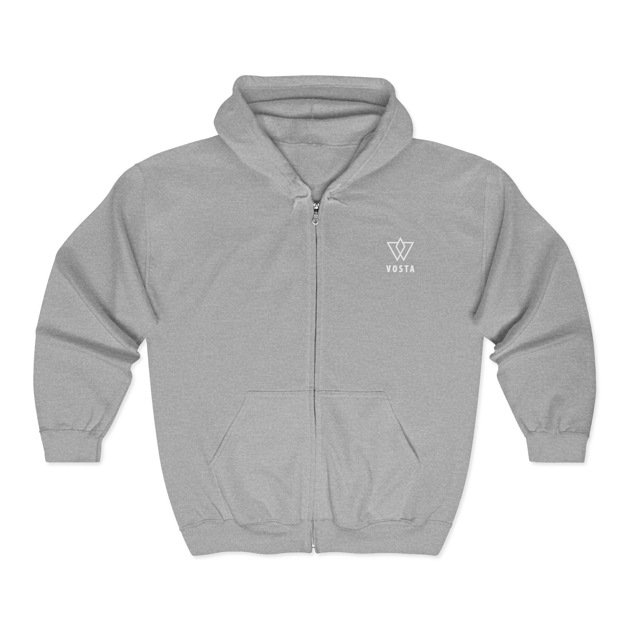 Vosta Zip Up Hoodie - White Logo