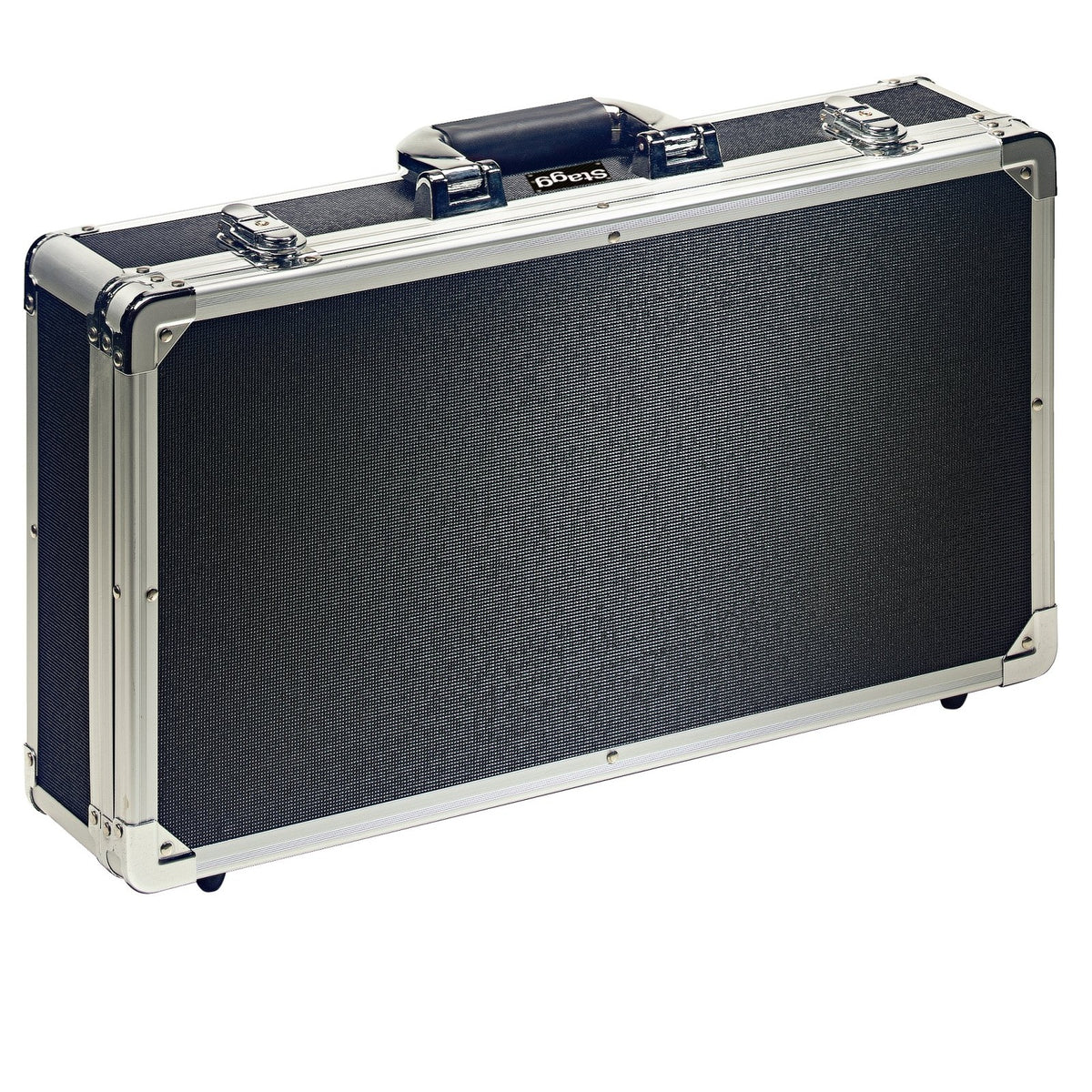 Stagg UPC-500 ABS case for guitar effect pedals, closed, with aluminium edging, carry handle and chrome latches