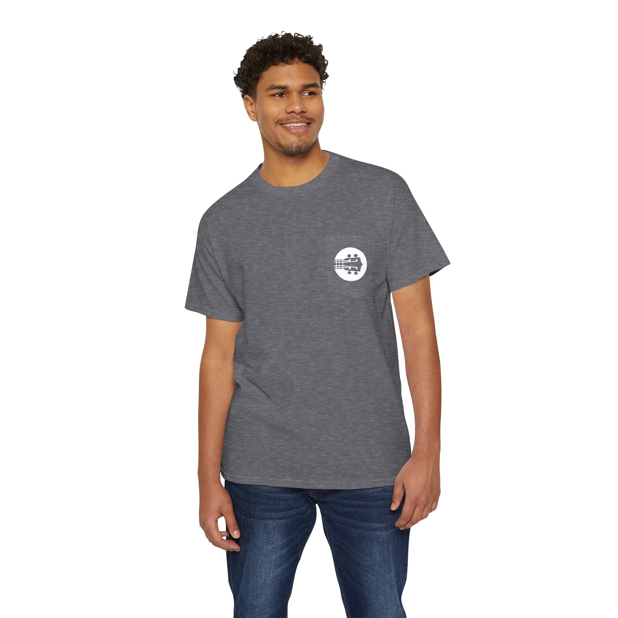 Uke Like The Pros T-Shirt - Small White Chest Logo