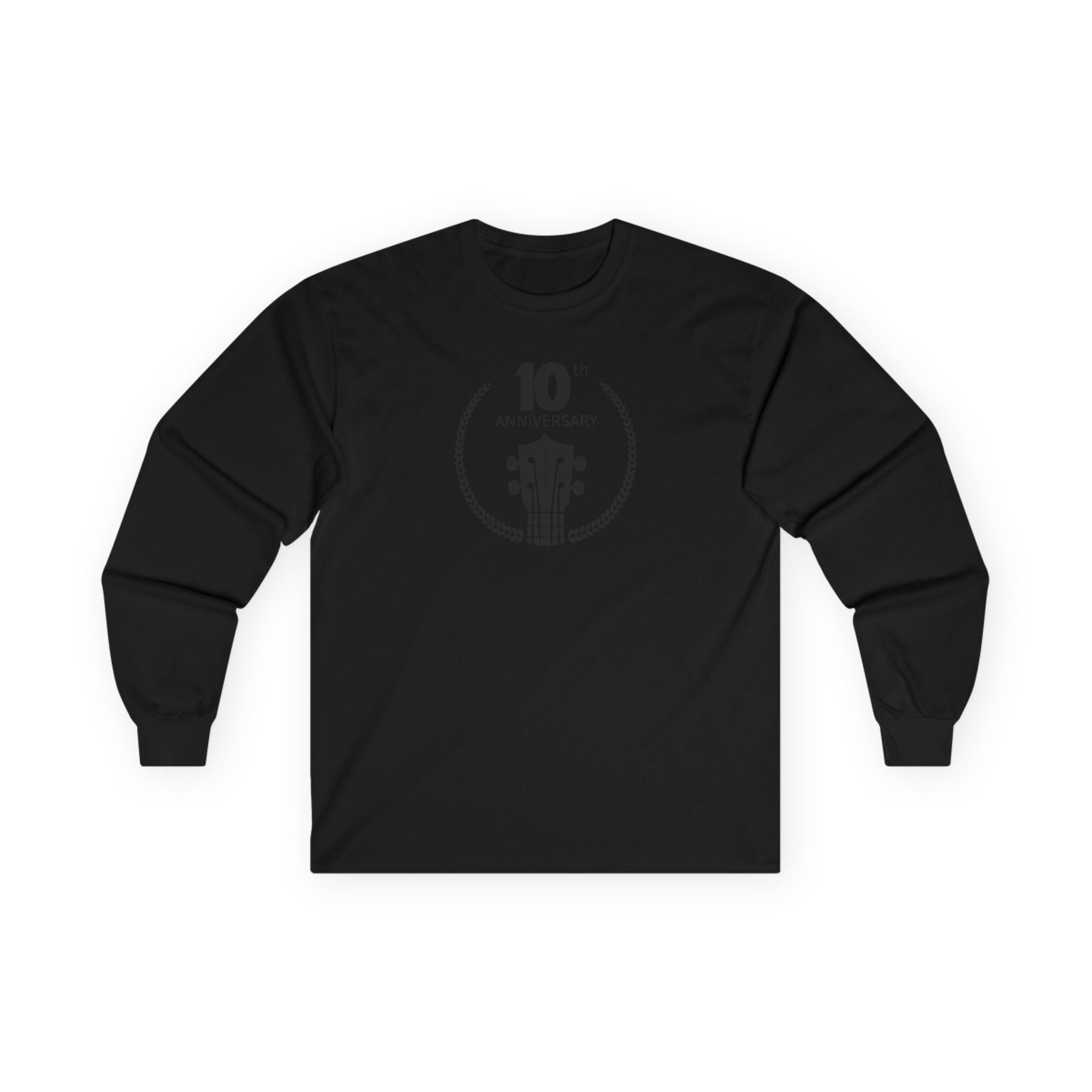 Uke Like The Pros 10th Anniversary Long Sleeve T-Shirt - Black on Black