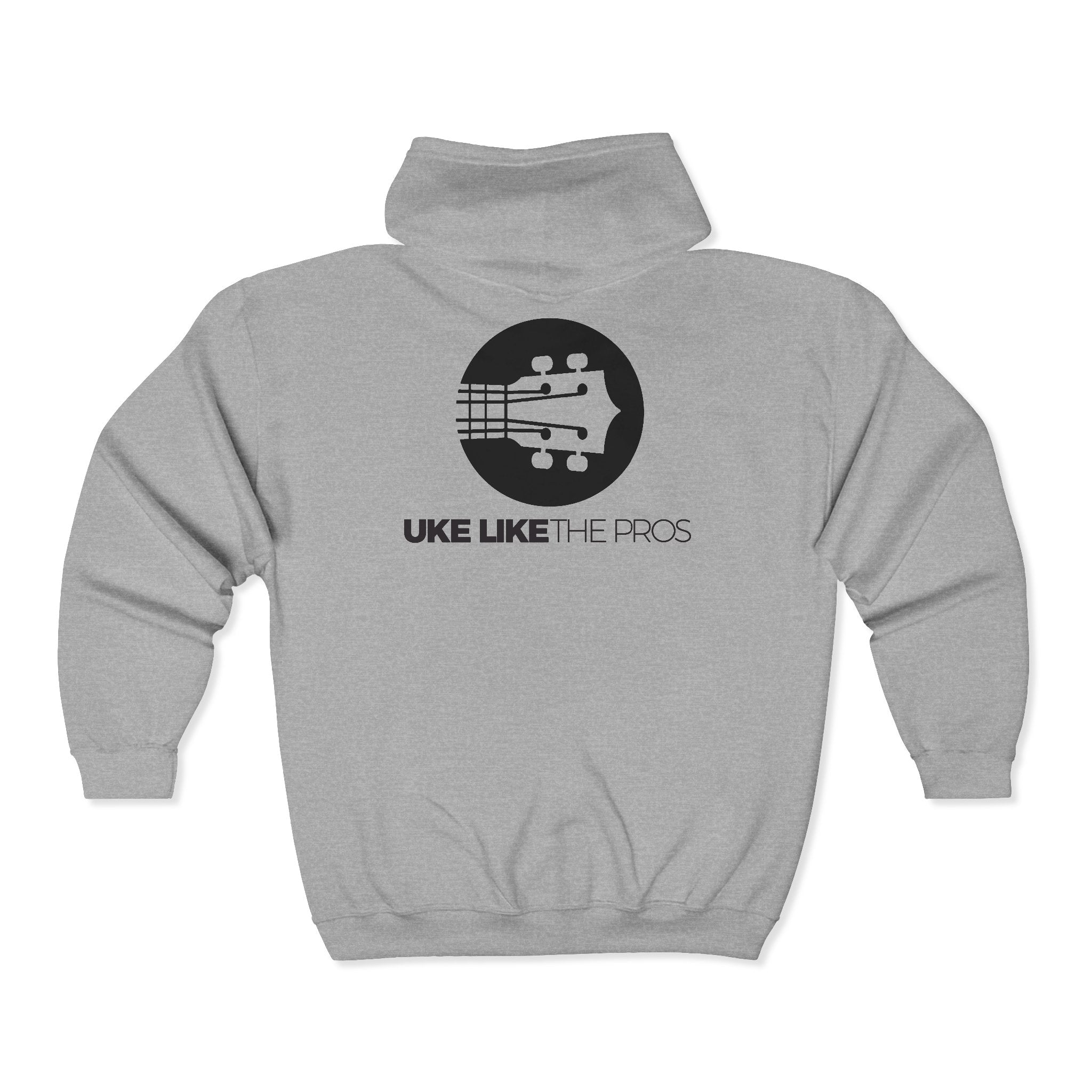 Uke Like The Pros Zip Up Hoodie - Black Logo