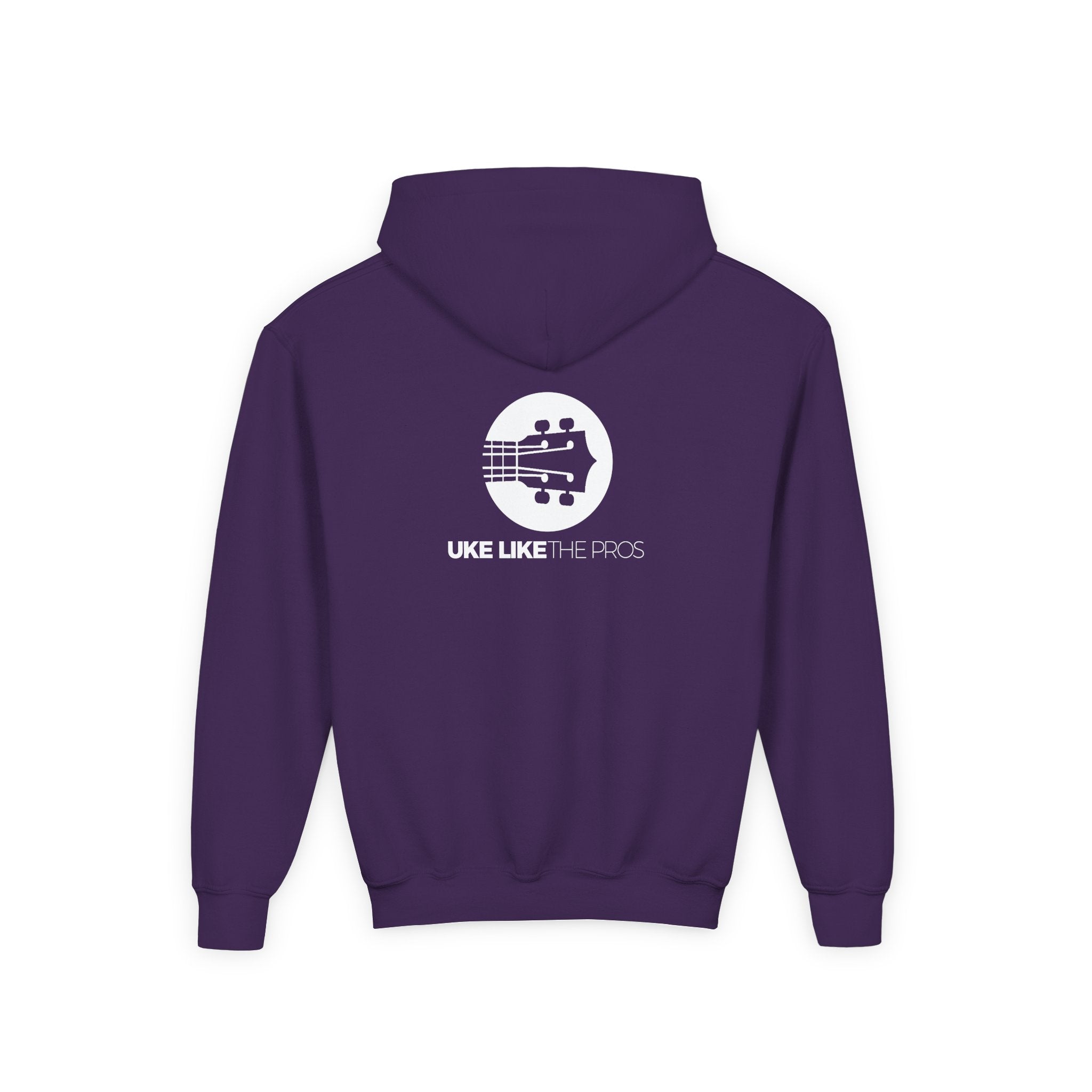 Uke Like The Pros Youth Hoodie - White Logo