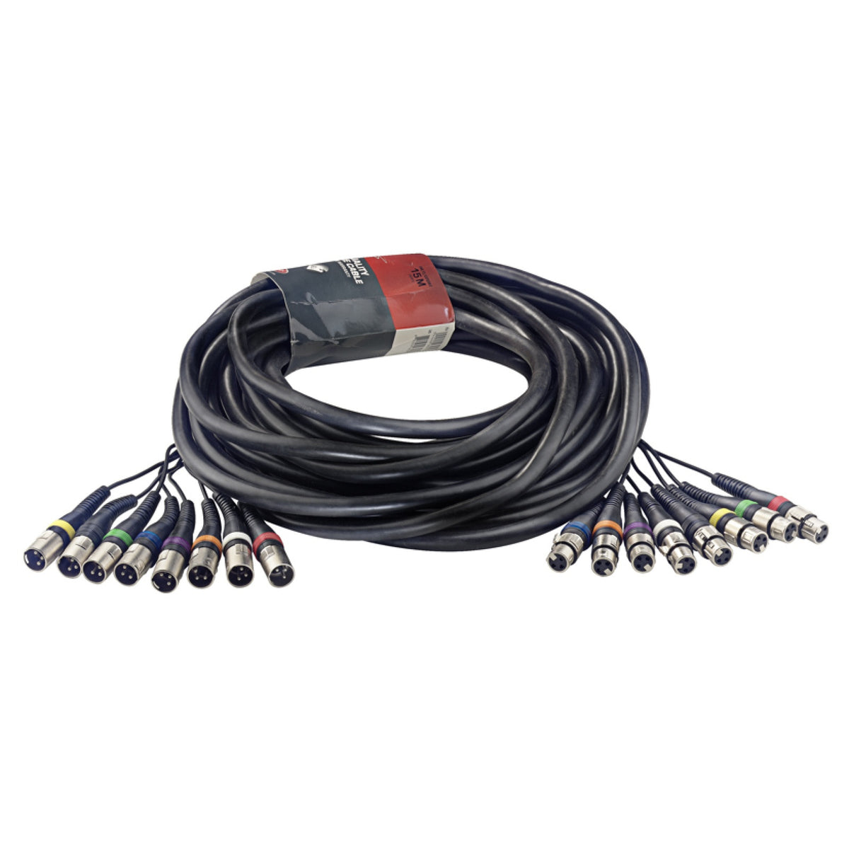 Stagg SML15/8XF8XM E 15 m 8-channel multicore cable coiled, with XLR female and XLR male breakout ends