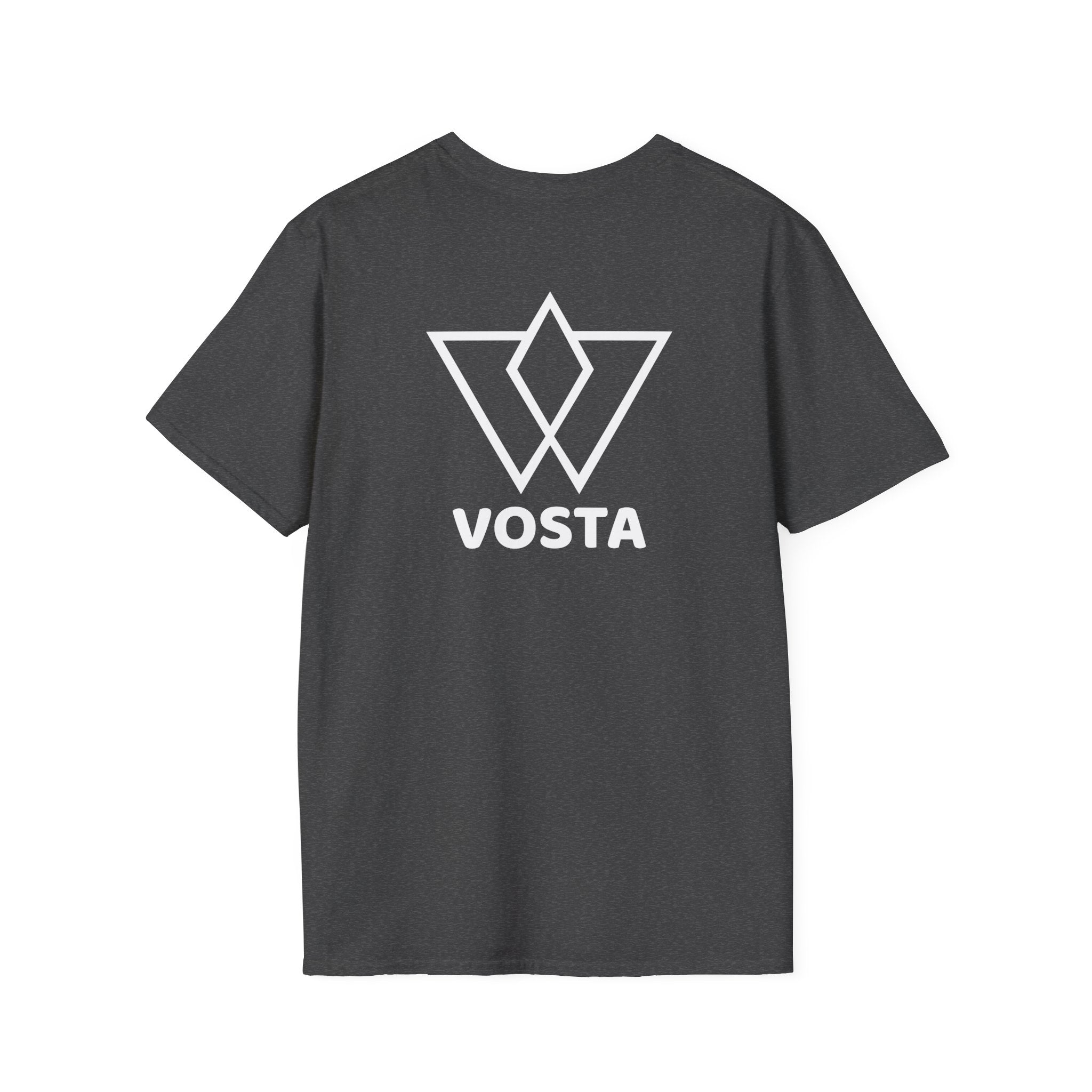 Vosta Black T-Shirt - Minimalist White Logo Tee