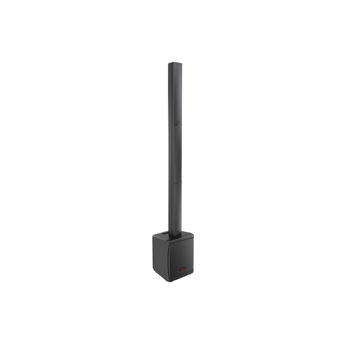 HH Electronics Tensor-Solo ultra-portable column PA system fully assembled, black column array on a compact subwoofer base