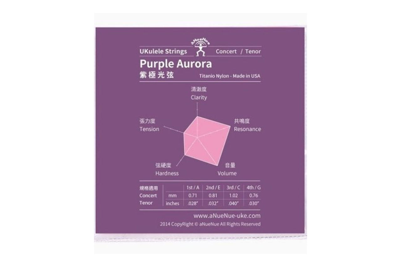 ANueNue PURPLE AURORA Concert & Tenor Ukulele Strings