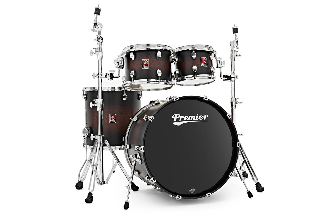 Premier Elite 22" Walnut Satin Burst Shell Drum Pack