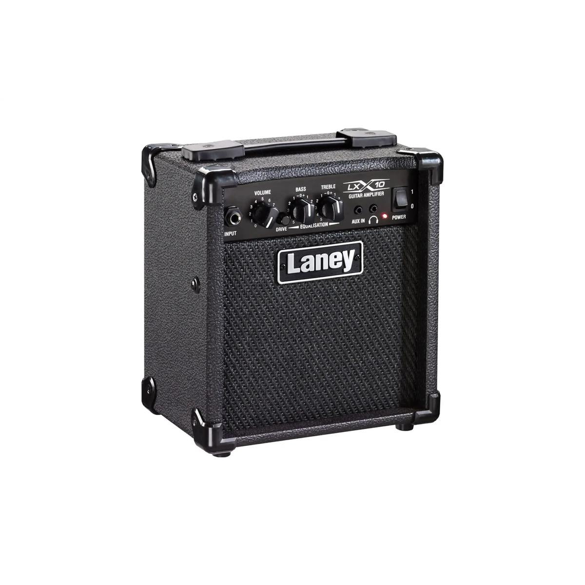 Laney LX10 black 10W combo amp, angled view from the left