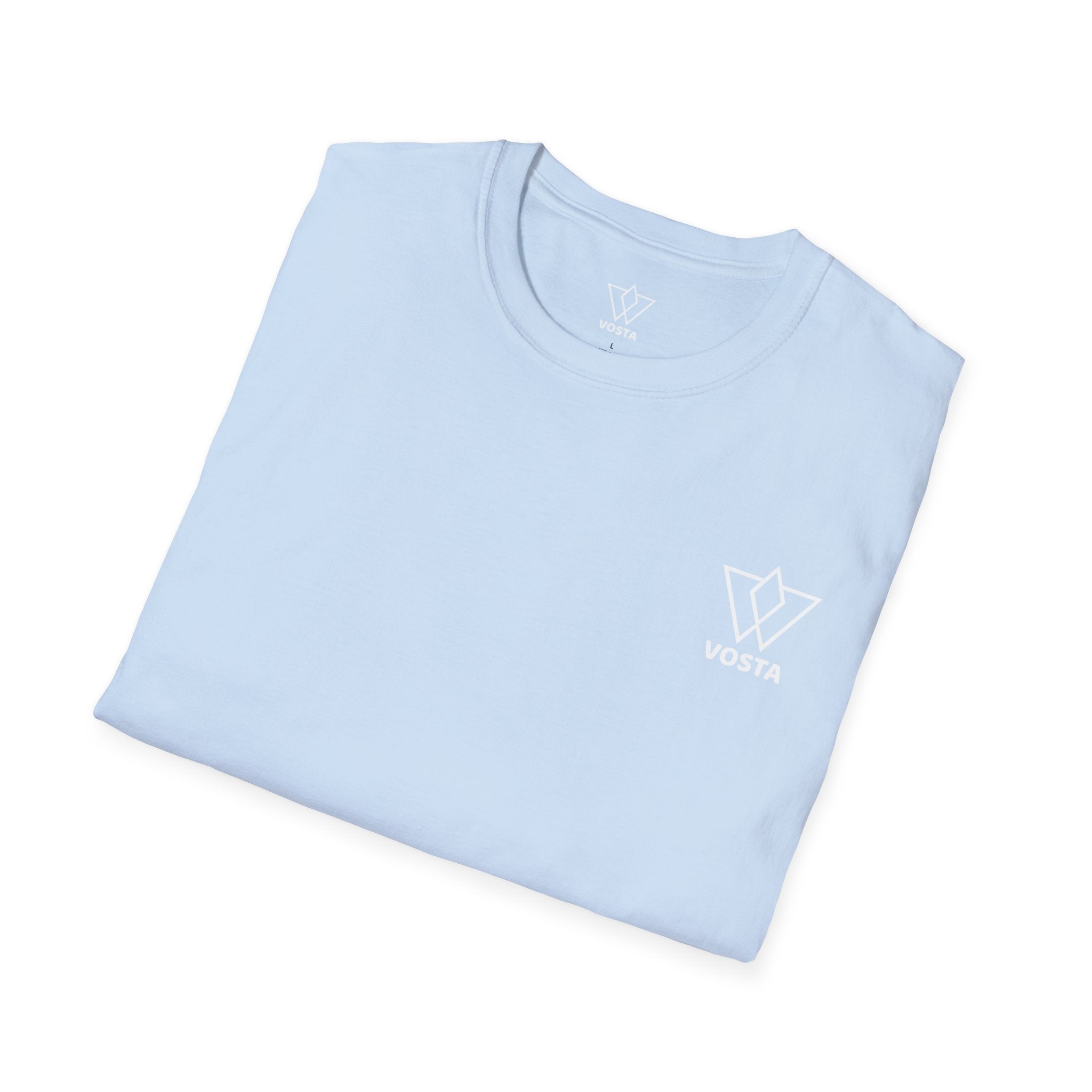 Vosta Black T-Shirt - Minimalist White Logo Tee