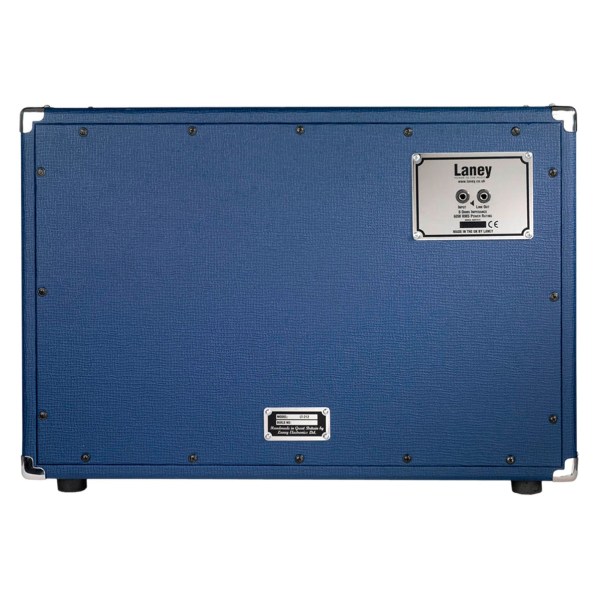 Laney Lionheart LT212 2x12 guitar cabinet rear panel with input and link jack plate