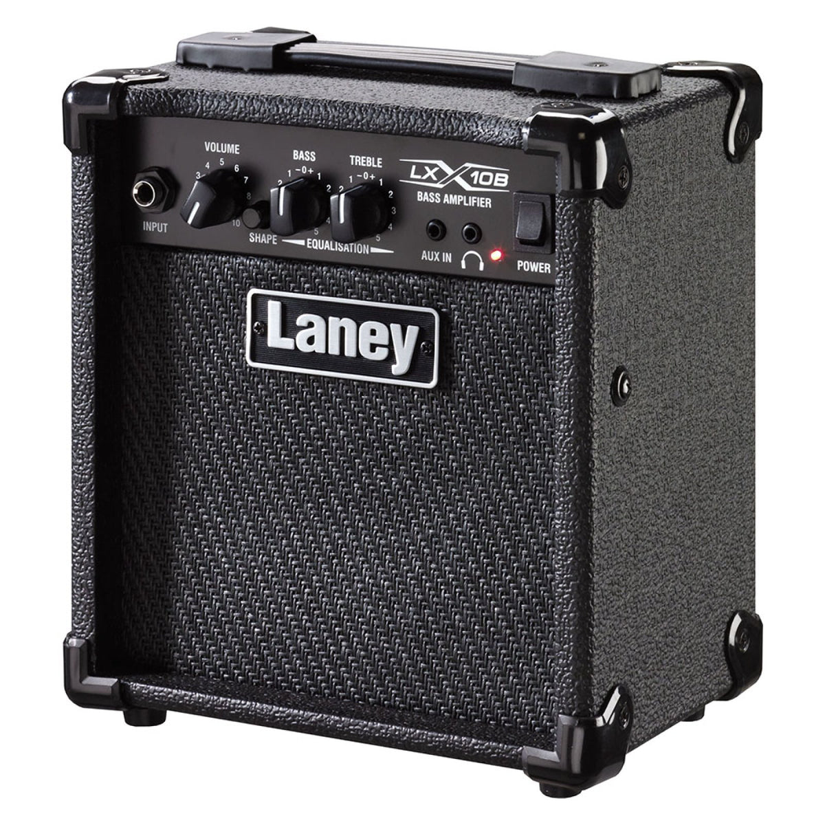 Laney LX10B bass combo amp in black, three-quarter front view from the right