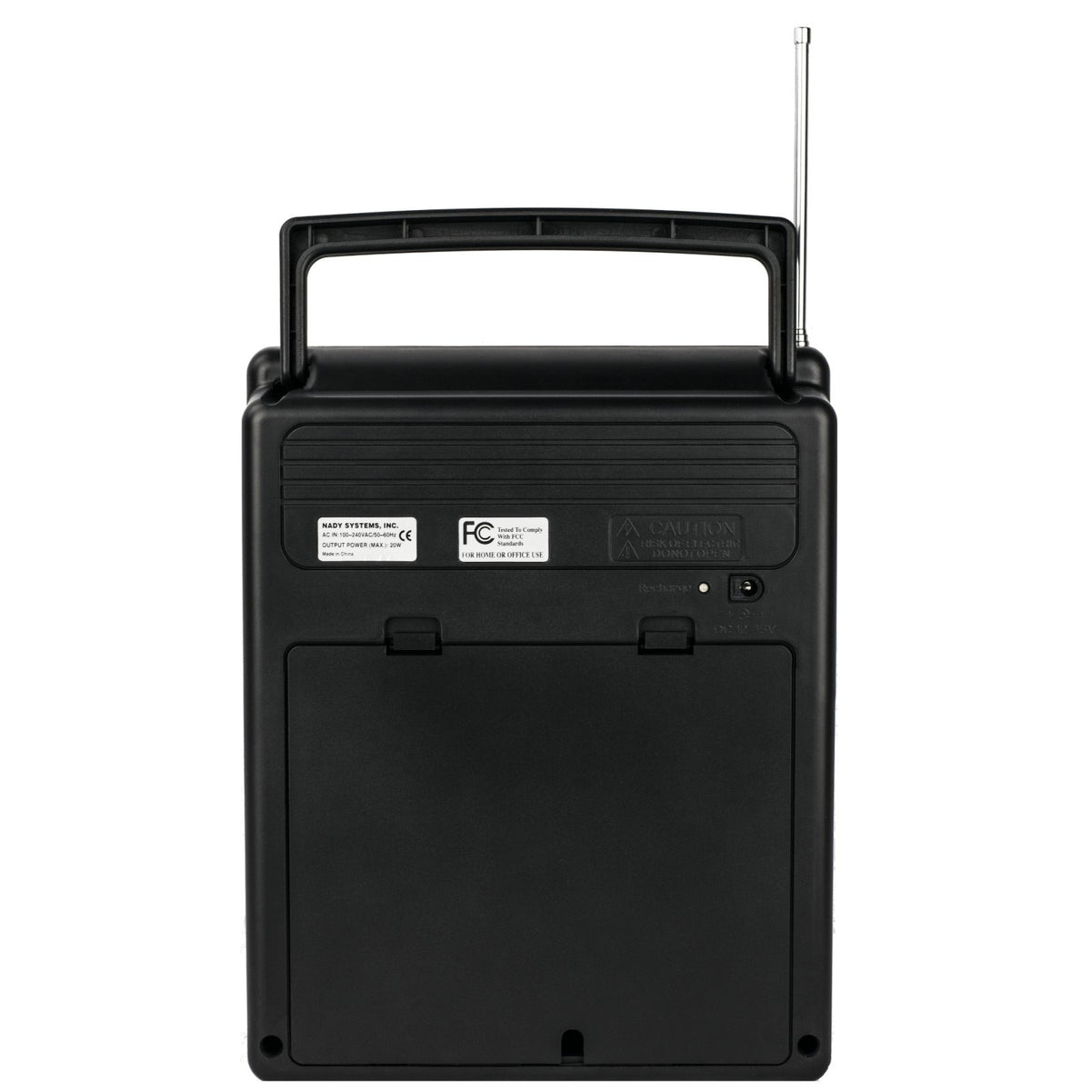 Nady WA-120BT portable PA speaker, back panel