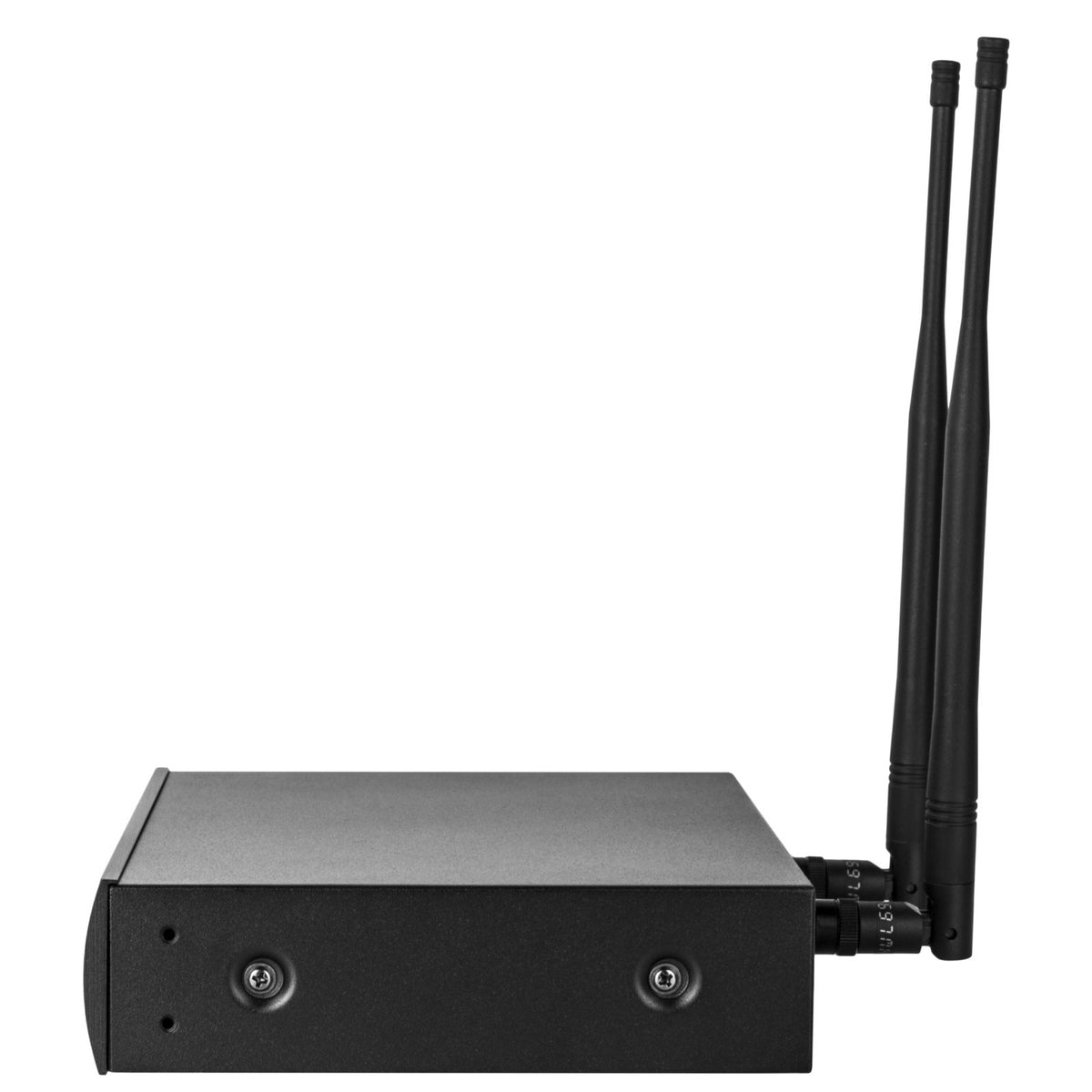 Nady 4W-1KU receiver side view with two antennas attached