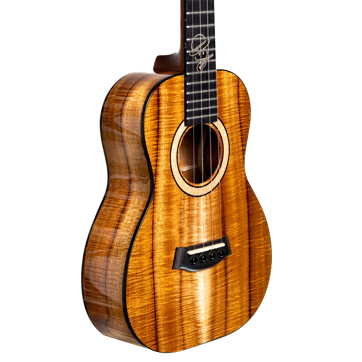 Example photo: an earlier Kanile'a Aldrine tenor, serial 25649, angled body view