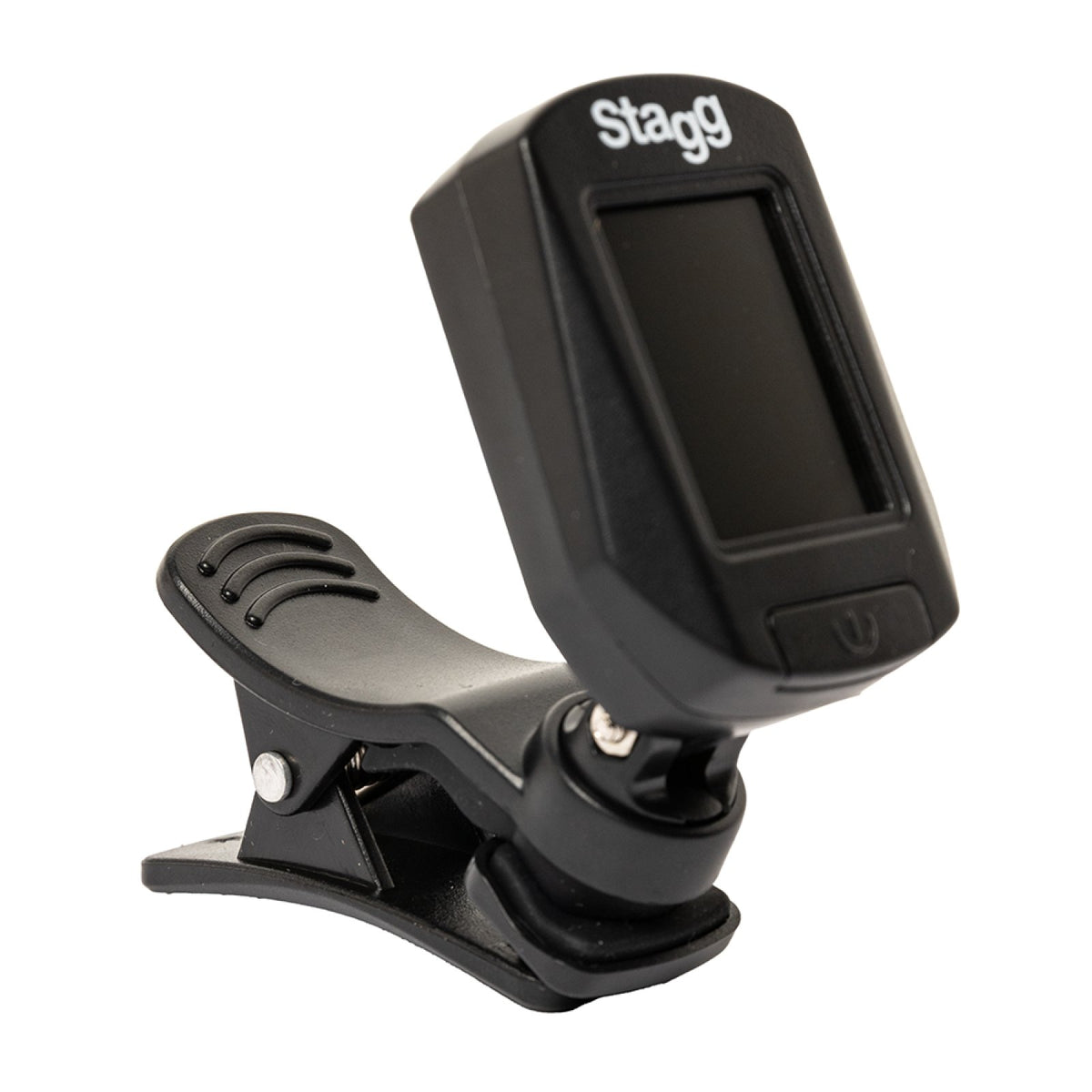 Black Stagg clip-on chromatic tuner supplied in the SCL50 guitar pack