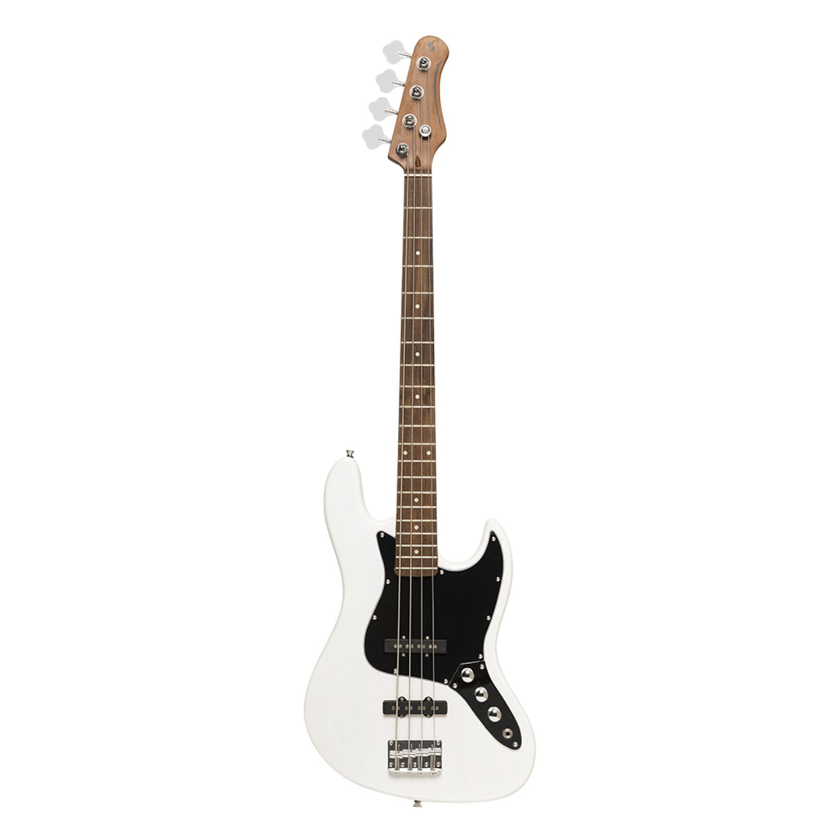 Stagg SBJ-30 electric bass guitar in White Blonde, straight-on view