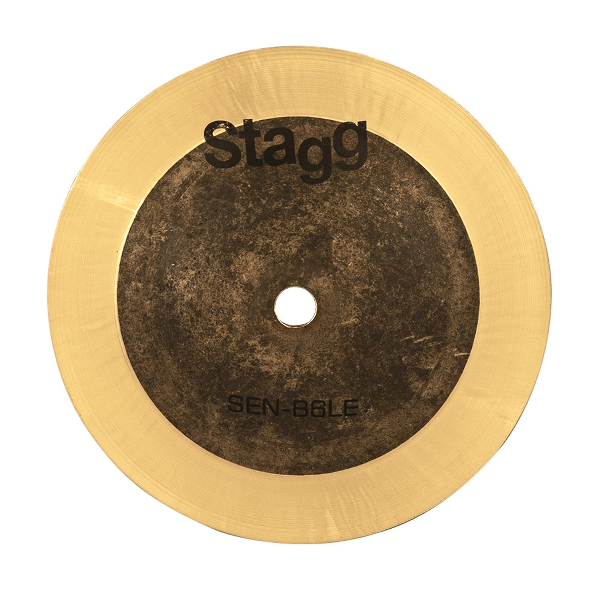 Stagg 7" Sensa Exo Medium Bell Cymbal, top view with the Stagg logo and center hole