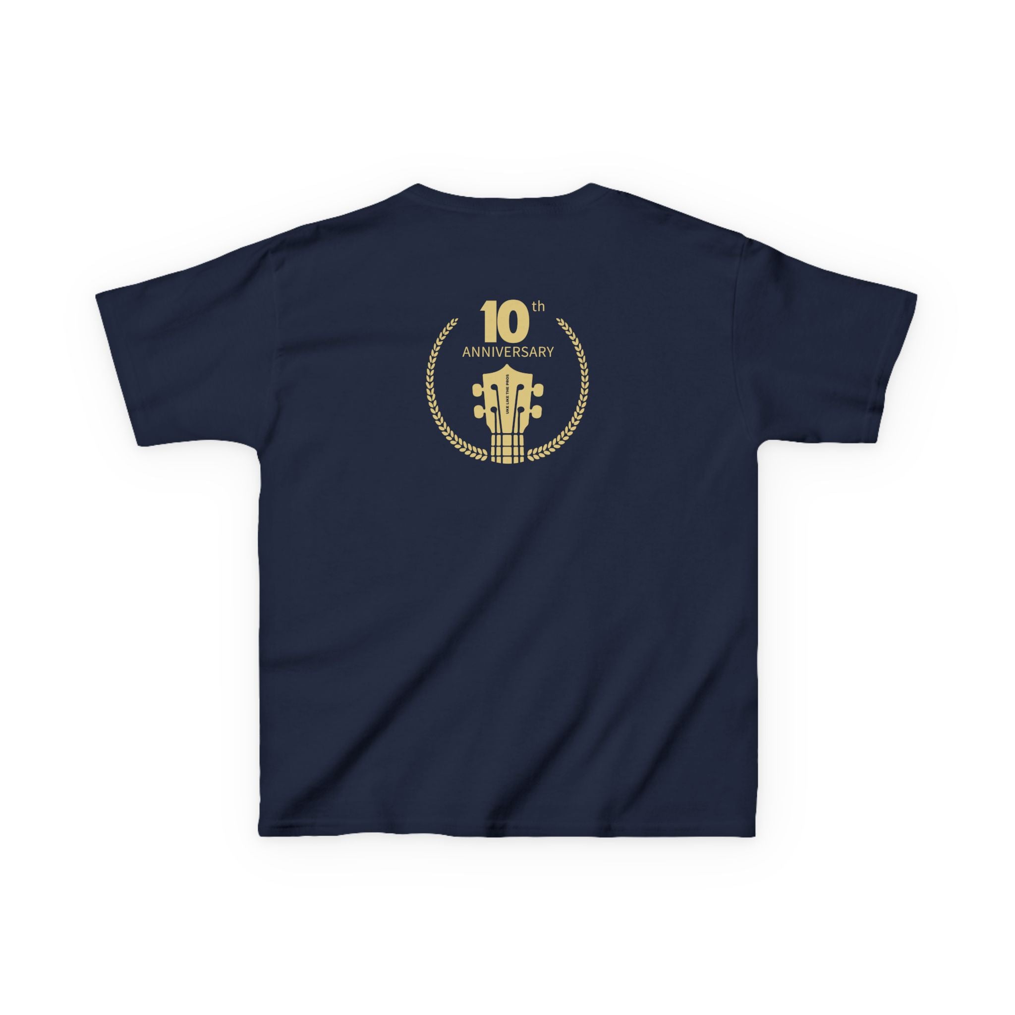Uke Like The Pros 10th Anniversary Kids T-Shirt — Gold Logo