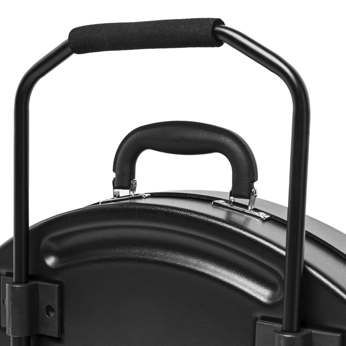 Stagg STBB-22CY/T 22 inch cymbal hard case: close-up of the foam-grip telescopic handle and carry handle