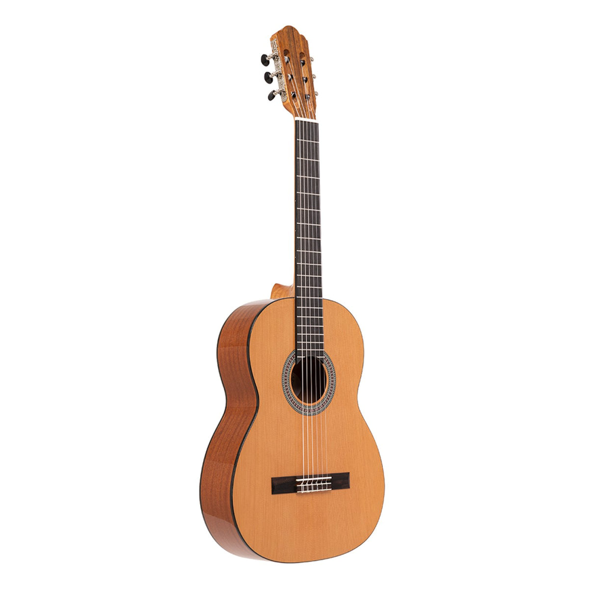 Angel Lopez Alicante CM 4/4 classical guitar with natural high-gloss cedar top, front three-quarter view