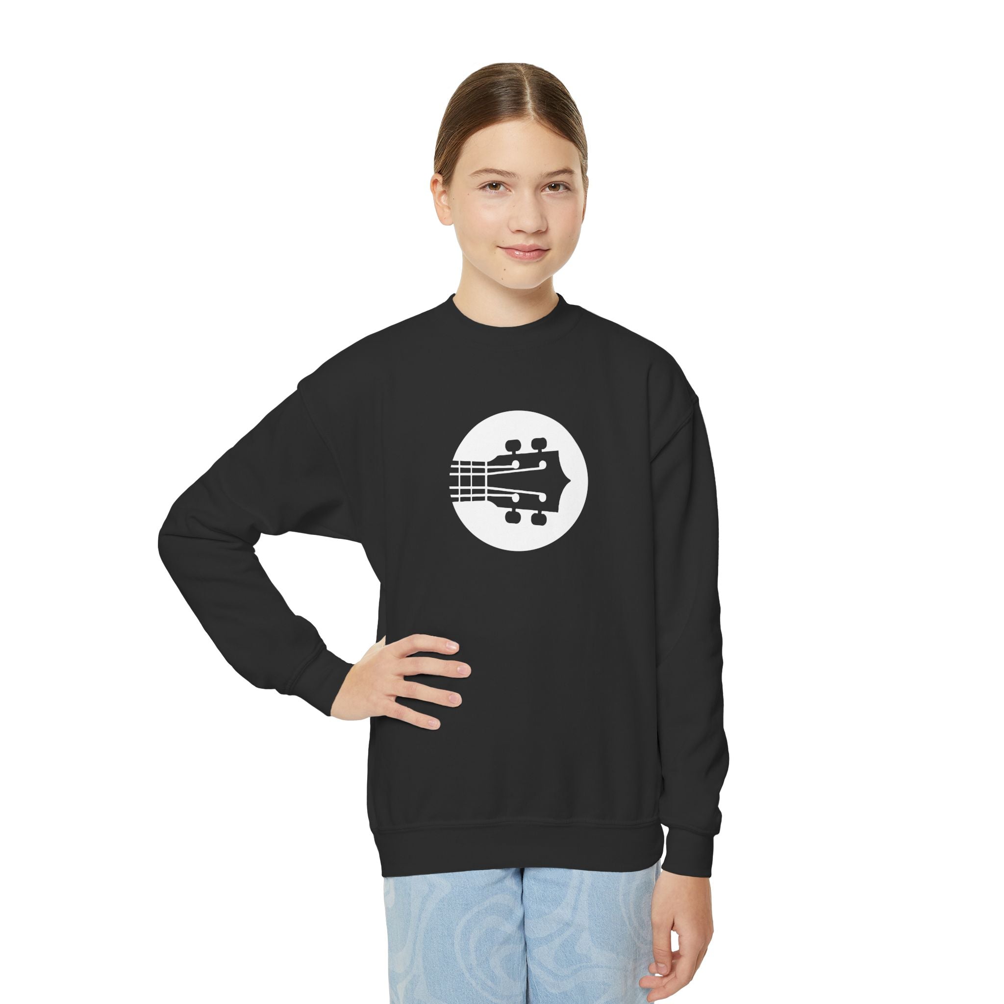 Kids Uke Like The Pros Crewneck Sweatshirt - White Logo