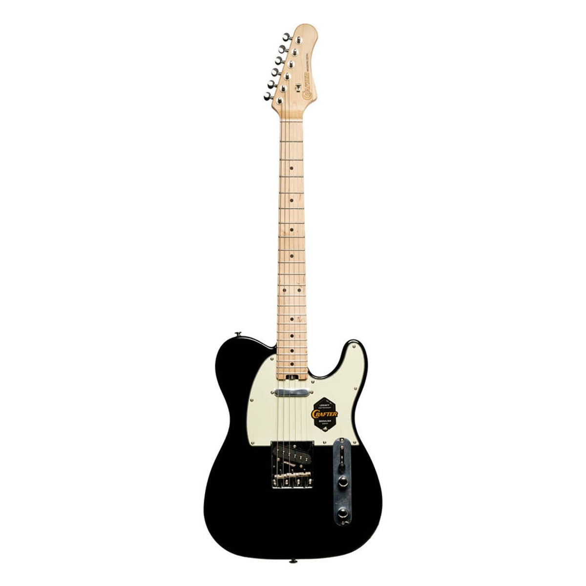 Crafter Modern Sera T-style electric guitar in Cosmic Black, full front view