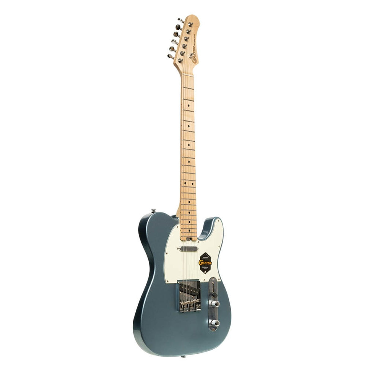 Crafter Modern Sera T-style electric guitar in Lake Placid Blue, three-quarter front view