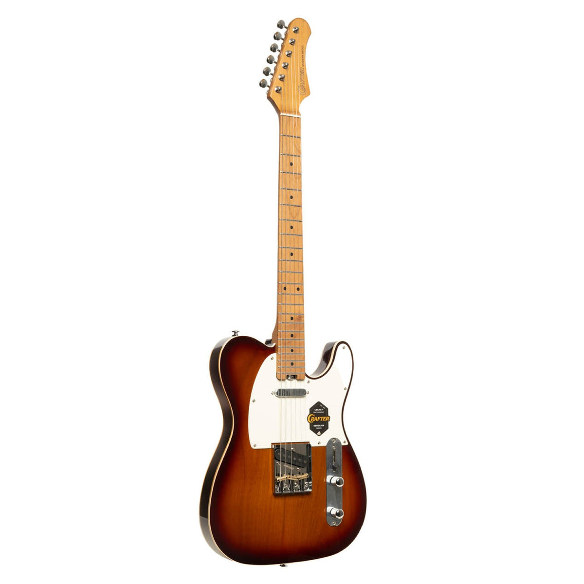 Crafter Modern Seoul T60-style electric guitar in Tobacco Sunburst, angled full view