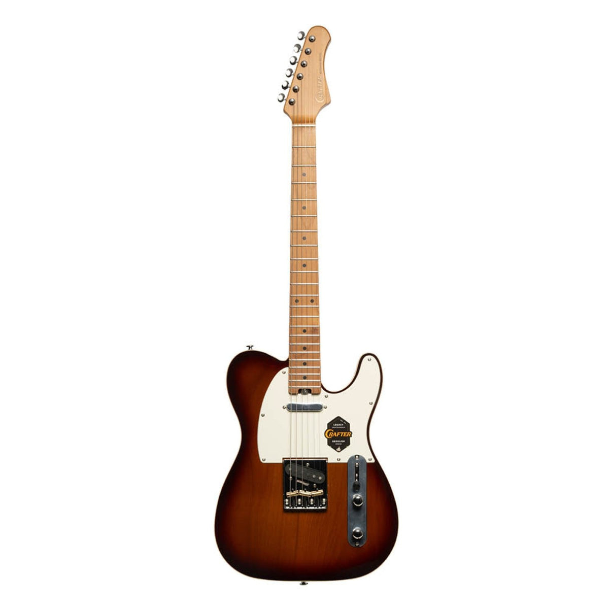 Crafter Modern Seoul T60-style electric guitar in Tobacco Sunburst, front view with roasted maple neck