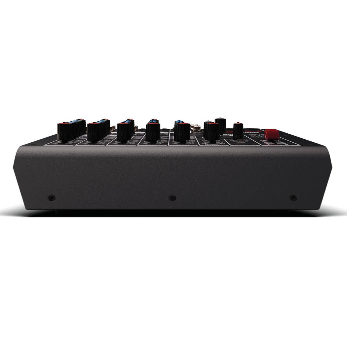 Front edge of the HH Audio Q8FX analog mixing console