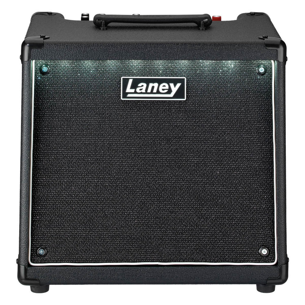 Front view of the Laney AH60 AudioHub combo amp with black vinyl cover, steel corners and illuminated grille border
