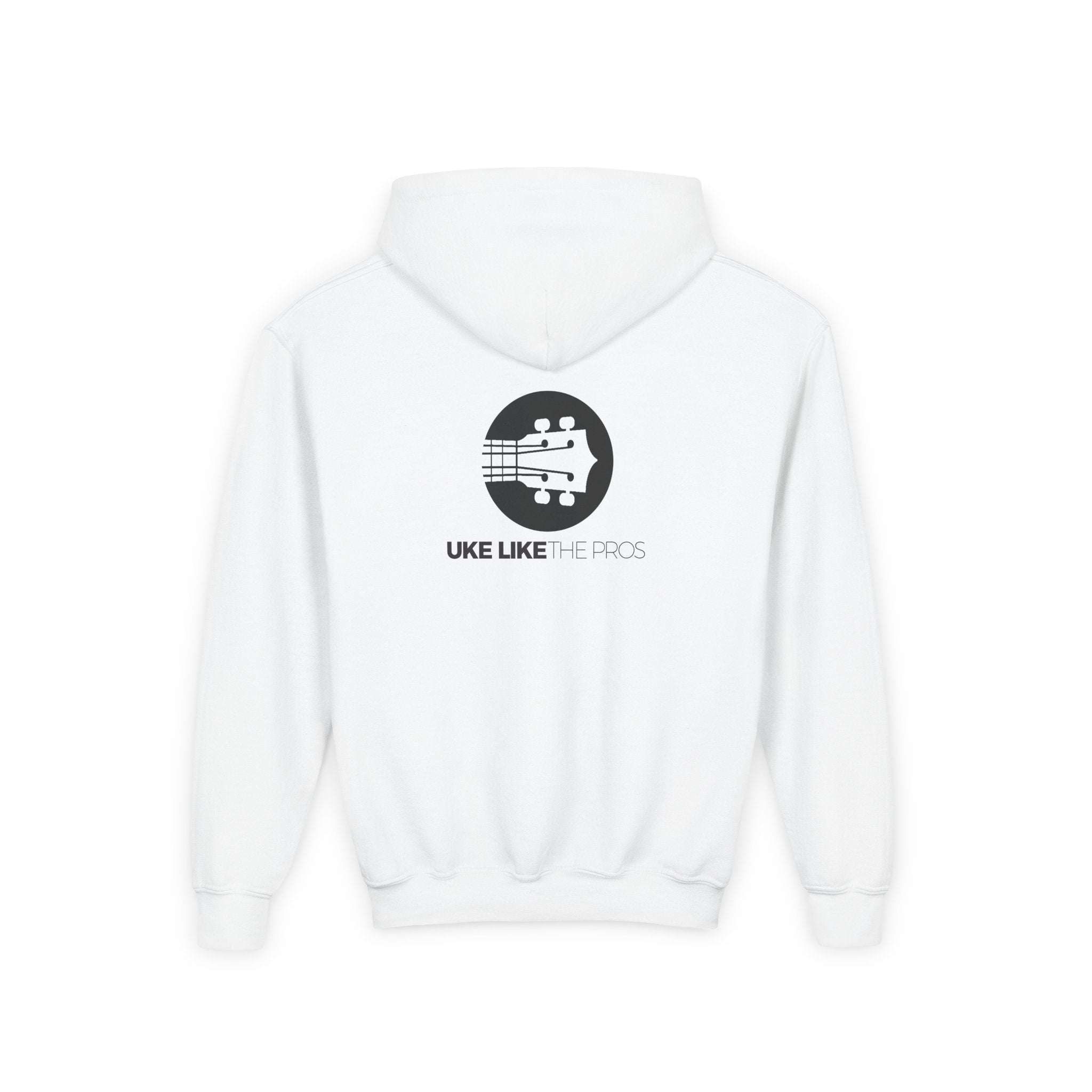 Uke Like The Pros Youth Hoodie — Black Logo