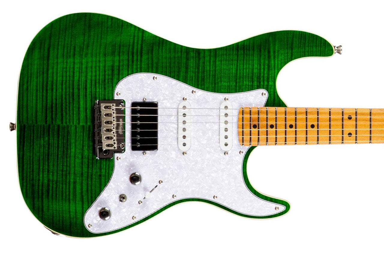 Jet JS-600 TGR Transparent Green Stratocaster Electric Guitar