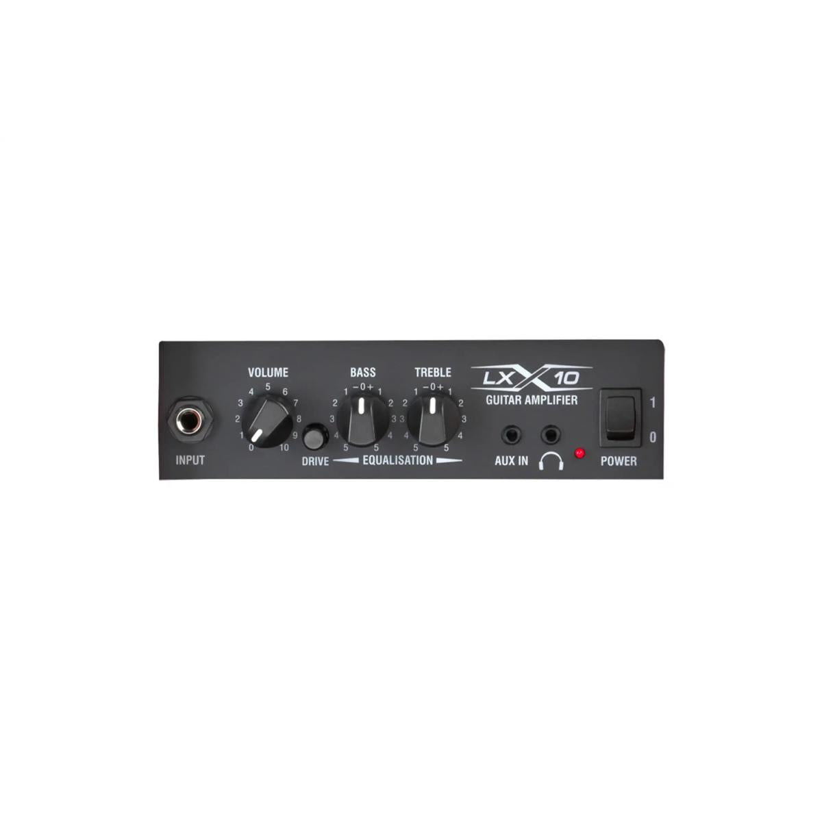 Laney LX10-RED combo amp, close view of the control panel