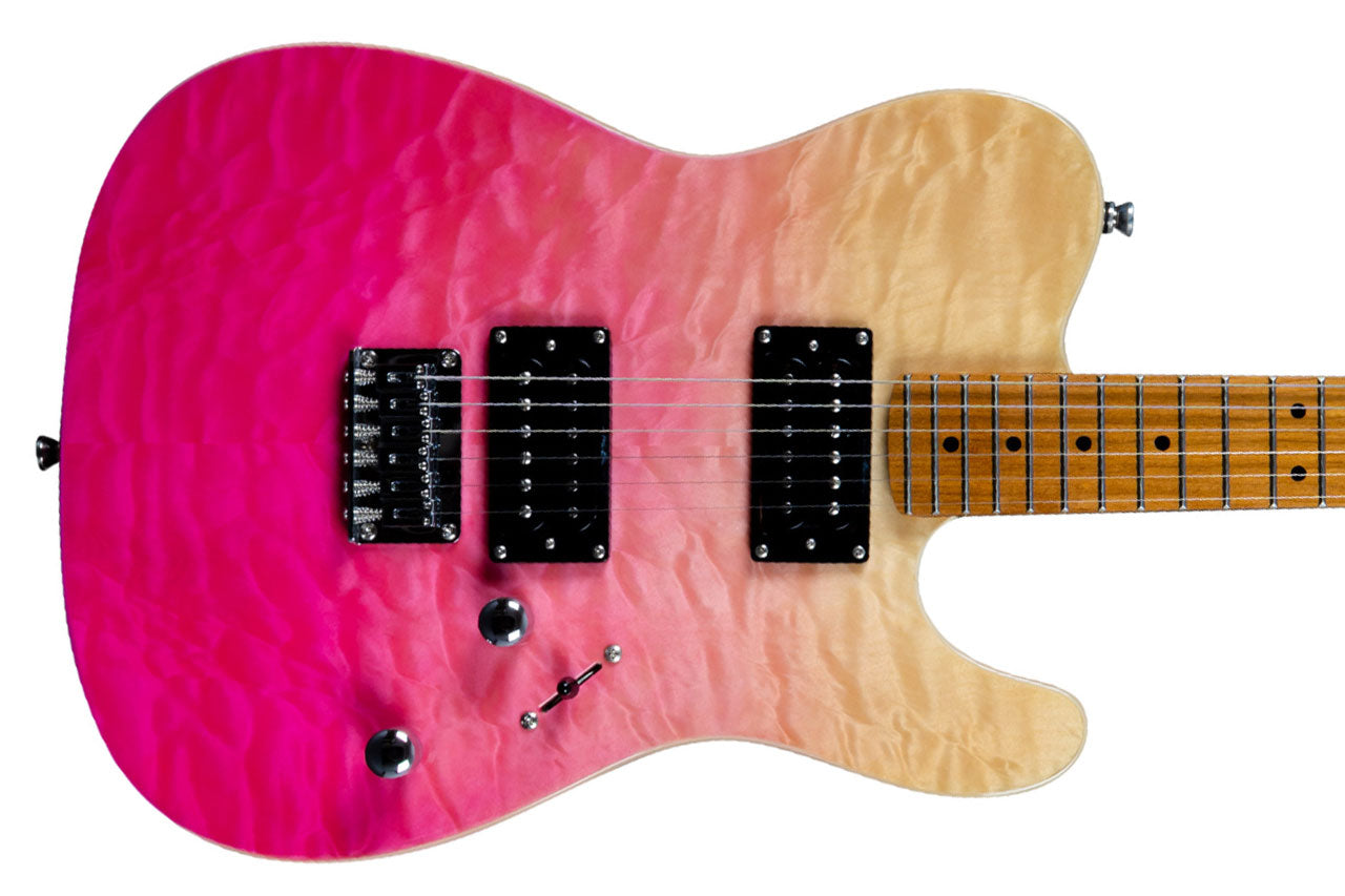 Jet JT-450 QTPK Quilted Pink Telecaster Electric Guitar